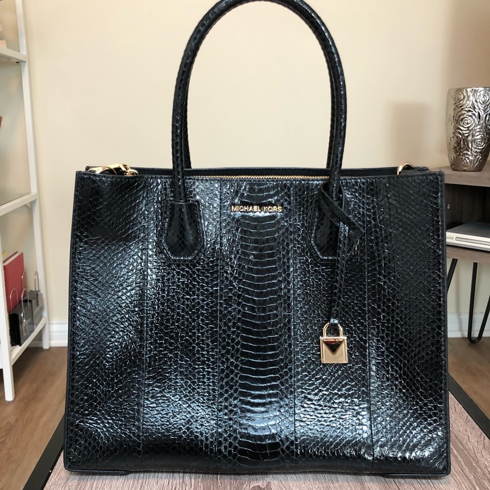 Michael Kors Mercer Snakeskin Tote